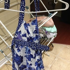 Youth Girls size 10 halter dress blue floral